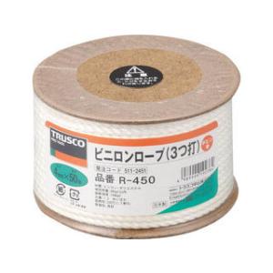 TRUSCO/トラスコ中山 ビニロンロープ 3つ打 線径4mmX長さ50m R-450