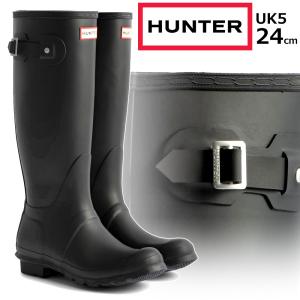 HUNTER ブラック ロングブーツ　24cm UK5 ロングブーツ WOMENS REFINED TALL BOOT