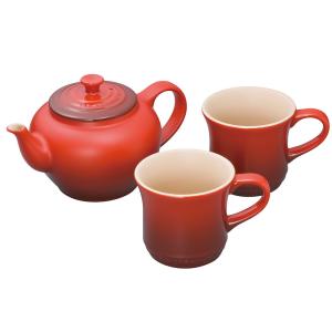 ル・クルーゼ Le Creuset ティーポット＆マグ SS 2個入セット ローズ