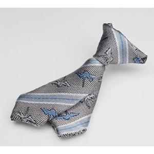 八王子織物ネクタイ史 八王子織物工業組合 T-1 三つ鱗柄（紺） p-Tieネクタイ型 ピータイ 和