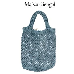 メゾン ベンガル / MAISON BENGAL  ジュート スモールバッグ ブルー かごバッグ ハンドバッグ 小さめ バッグ JMBS-1｜murauchi