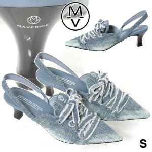 MAISON MAVERICK PRESENTS  【レディース】デニム レースアップ ヒール スニーカー 【インディゴ】【S/22.5-23.0cm】 33MS2443｜murauchi