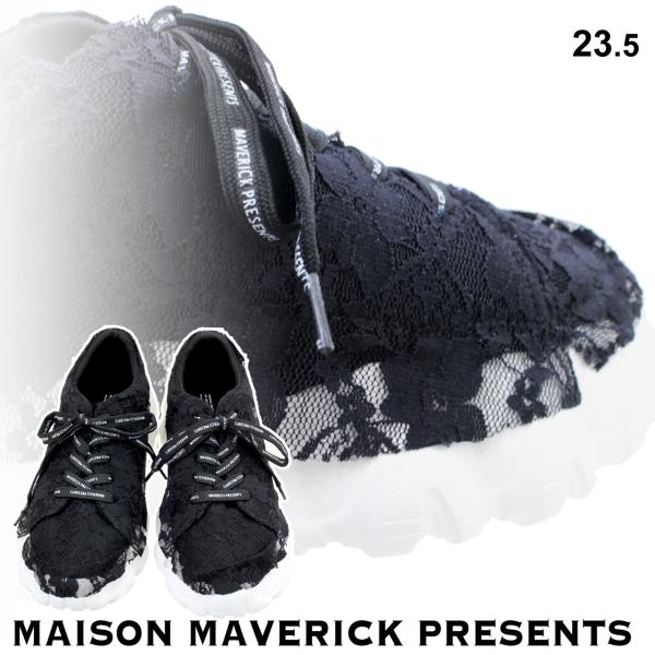 MAISON MAVERICK PRESENTS 【レディース】バンピーソールレーススニーカー【ブラ...