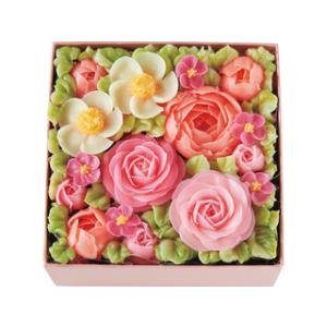 　  ★★★食べられるお花のボックスフラワーケーキ(ピンク)｜murauchi