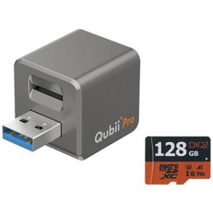 Maktar マクター  USB3.1対応 iPhone/iPad用 バックアップストレージ Qubii Pro MKPQS-SG＋128GB microSDXCカードセット