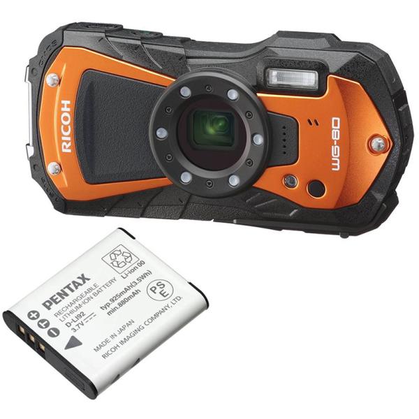RICOH リコー RICOH WG-80（オレンジ）＋D-LI92バッテリーセット【wg80set...