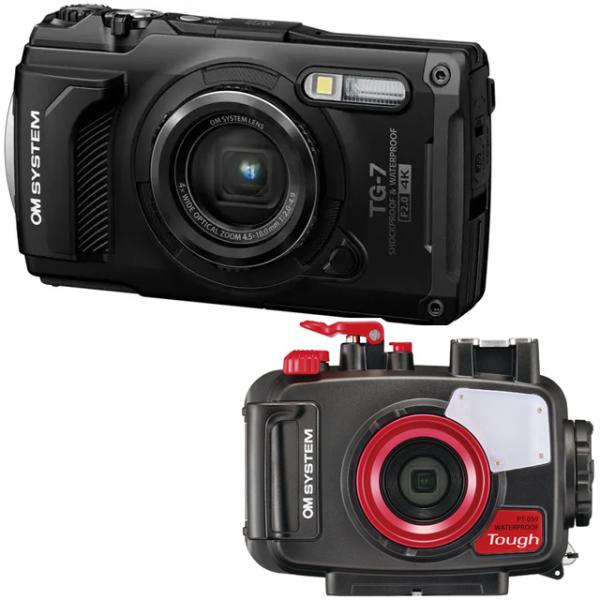 OM SYSTEM オーエムシステム Tough TG-7（ブラック）＋PT-059 防水プロテクタ...