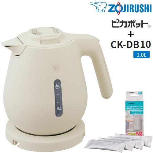 ZOJIRUSHI 象印 CK-DB10-CA電気ケトル【1.0L】＋CD-KB03X-Jポット洗浄...