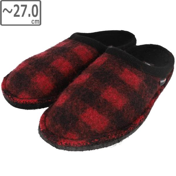 HAFLINGER/ハフリンガー ルームシューズ プレイド【パプリカ】【EU42(〜27.0cm)】...