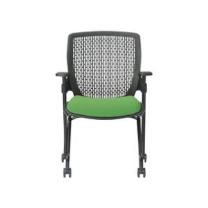 AICO/アイコ  会議用チェア 肘つき 背もたれブラック／座面グリーン MC-515GN-BK 背もたれ黒タイプ