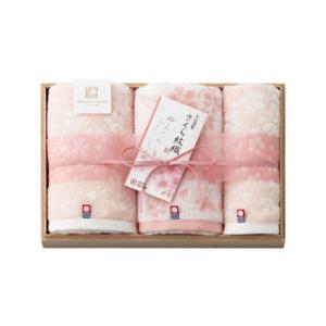 　 今治謹製　さくら紋織　桜染め　フェイス・ウォッシュタオルセット（木箱入）   ＳＭ２２４０｜murauchi