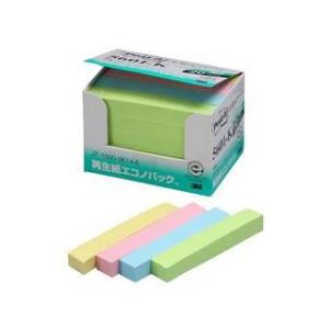 3M/スリーエムジャパン  【Post-it/ポストイット】再生紙エコノパック ふせんハーフ 混色4色 縦75×横12.5mm 100枚 20パッド 5601-K｜murauchi