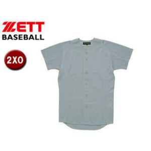 ゼット ZETT BU505-1300 PROSTATUS ユニフォームシャツ（イミテーションオープンスタイル） 【2XO】 （シルバー）｜murauchi