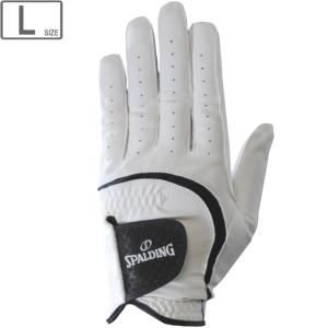 LEZAX/レザックス SPALDING ゴルフグローブ メンズ左手用 【ホワイト】【Lサイズ】 SPGL-3656
