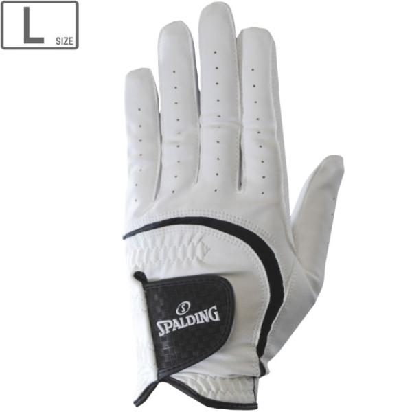 LEZAX/レザックス SPALDING ゴルフグローブ メンズ左手用 【ホワイト】【Lサイズ】 S...