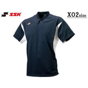 SSK エスエスケイ  【メンズ・ユニセックス】ベースボールTシャツ【ネイビー×ホワイト】【XO2】...