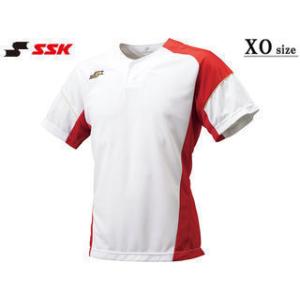 SSK エスエスケイ  【メンズ・ユニセックス】ベースボールTシャツ【ホワイト×レッド】【XO】BT...