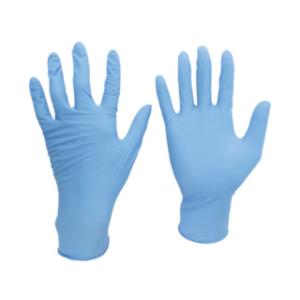 MIDORI ANZEN/ミドリ安全 ニトリル使い捨て手袋 ロング 粉なし 青 Sサイズ (100枚入) VERTE-756H-S｜murauchi
