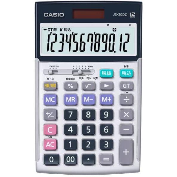 CASIO カシオ計算機 実務電卓 12桁 日数時間計算 ジャストタイプ JS-20DC-N