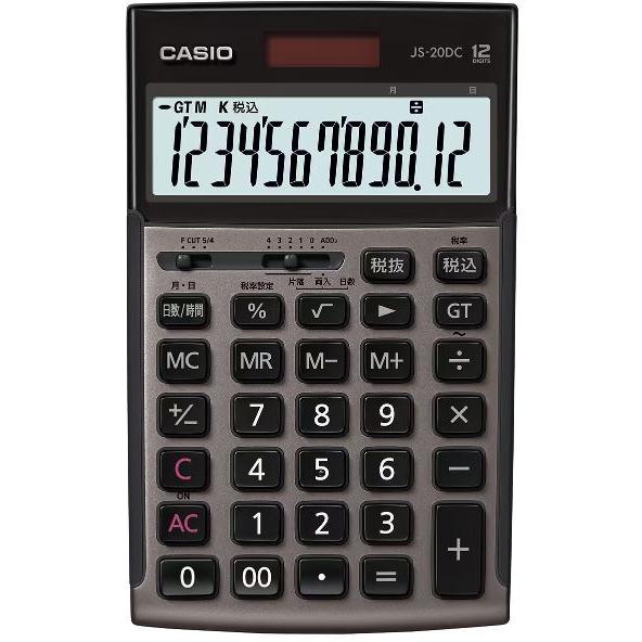 CASIO カシオ計算機 実務電卓 12桁 日数時間計算 ジャストタイプ　グレージュブラウン JS-...