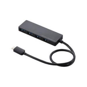 ELECOM エレコム USB3.1(Gen1)HUB/Type-C/Aメス4ポート/バスパワー/30cmケーブル/ブラック U3HC-A430BBK｜murauchi