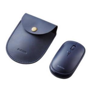 ELECOM エレコム  BlueLEDマウス/薄型/Bluetooth対応/4ボタン/ポーチ付/ブ...