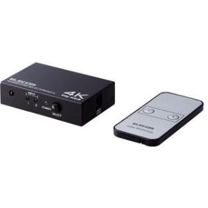 ELECOM エレコム  HDMI切替器/4K60P対応/2ポート/2入力1出力/専用リモコン付/ブ...