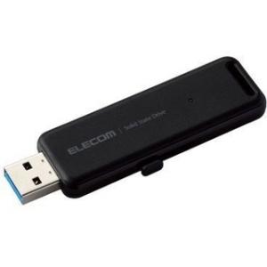 ELECOM エレコム  外付けSSD/ポータブル/USB3.2(Gen2)対応/スライド式/250GB/ブラック ESD-EMB0250GBK｜murauchi