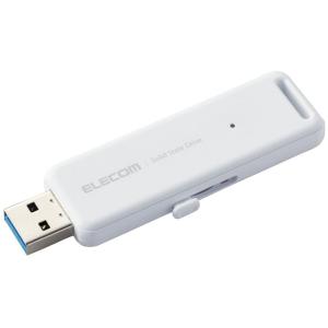 ELECOM エレコム  外付けSSD/ポータブル/USB3.2(Gen2)対応/スライド式/1TB/ホワイト｜murauchi