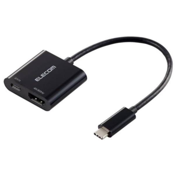 ELECOM エレコム Type-C映像変換アダプタ/TypeC-HDMI&amp;給電ポート/ブラック A...