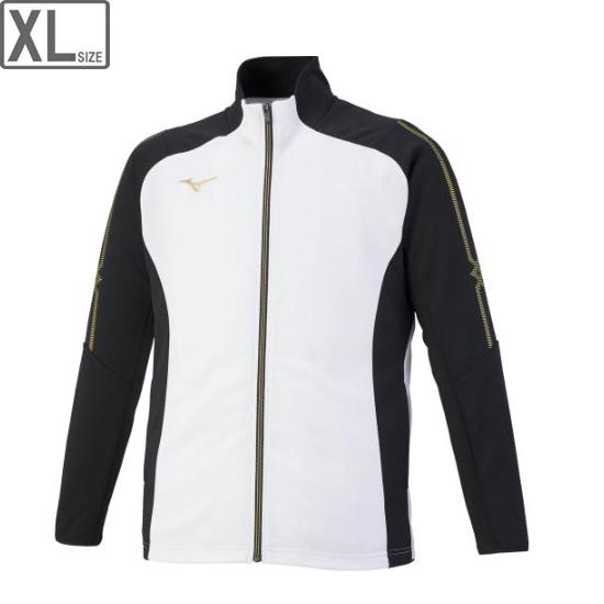 ミズノ mizuno MC-LINE ウォームアップジャケット ユニセックス XL (ホワイト×ブラ...