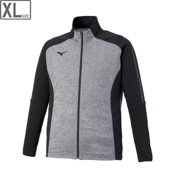 ミズノ mizuno MC-LINE ウォームアップジャケット ユニセックス XL (グレー杢×ブラ...