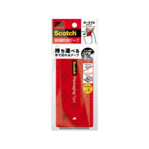 3M/スリーエムジャパン ポケットに入れられる Scotch スコッチ 透明梱包用テープ ポータブル 7m 3852FLT-RD｜murauchi