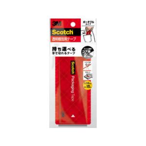 3M/スリーエムジャパン ポケットに入れられる Scotch スコッチ 透明梱包用テープ ポータブル 15m 3852FLT-15-RD｜murauchi