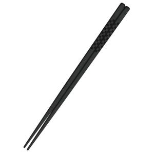 AZUMI アヅミ産業 市松柄　四角箸　２２．５cm　黒（Ｇ−ＰＥＴ製）