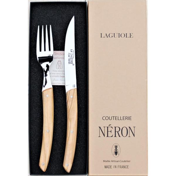 LAGUIOLE ライヨール オリーブハンドル チエール ステーキナイフ フォーク