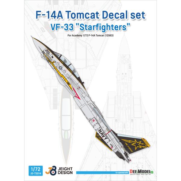DEF.MODEL 1/72 現用 アメリカ海軍艦上戦闘機F-14Aデカールセット VF-33スター...