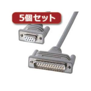 サンワサプライ  【5個セット】 サンワサプライ RS-232Cケーブル(クロス・5m) KRS-4...