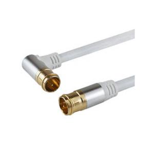 HORIC 5個セット HORIC アンテナケーブル 5m ホワイト アルミヘッド L字差込式/差込...