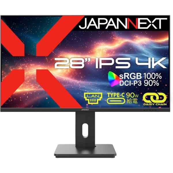JAPANNEXT ジャパンネクスト 4K対応28型液晶ディスプレイ(IPS/LAN/Type-C9...