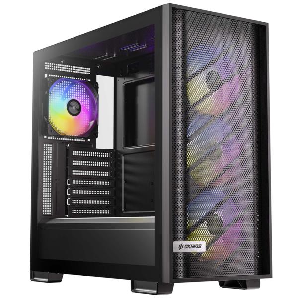 Okinos オキノス ATX対応ミドルタワーPCケース ARGBファン4個標準搭載 ブラック 61...