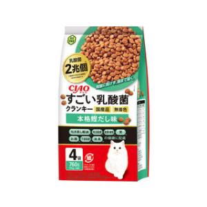 INABA いなばペットフード  CIAO すごい乳酸菌クランキー 本格鰹だし味 760g(190g×4袋)｜murauchi