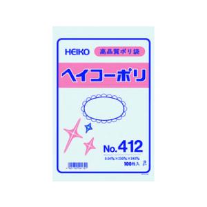SHIMOJIMA シモジマ HEIKO/ヘイコー ポリ規格袋 ヘイコーポリ No.412 紐なし ...