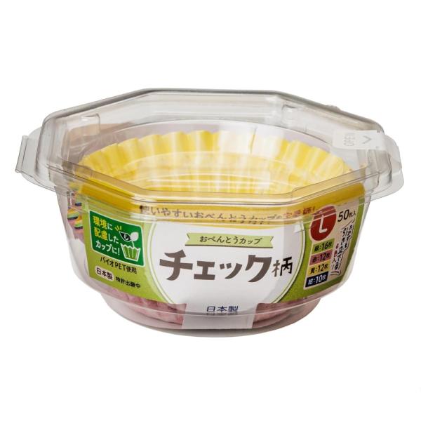 TOYO 東洋アルミエコープロダクツ おべんとうカップ チェック柄 L 4色 50枚入