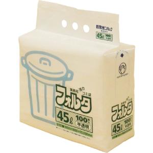 SANIPAK 日本サニパック F-4H 環優包装ゴミ袋フォルタ 45L 白半透明 (1袋(PK)=100枚入) F-4H-HCL｜murauchi