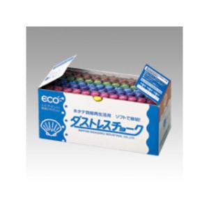 日本理化学 ダストレス学校用蛍光チョーク 72本 6色混合蛍光（赤・黄