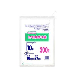 ニッコー株式会社 ハミングパック ヒモ付きポリ袋 10号（ヨコ18×タテ27cm） 300枚 