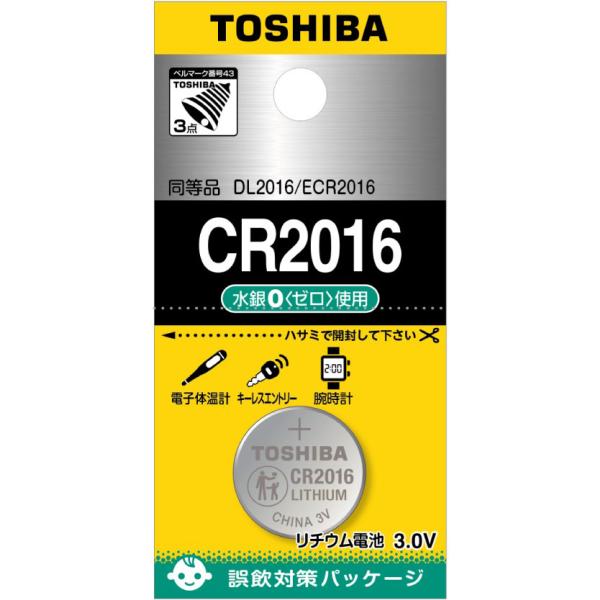 TOSHIBA 東芝 コイン形リチウム電池 CR2016EC (1個入)