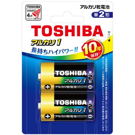 TOSHIBA/東芝 アルカリ乾電池 アルカリ1 単2形 2本入フック LR14AN 2BP