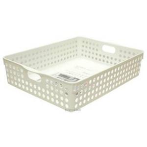 inomata イノマタ化学 小物 収納 ストックバスケット A4 ホワイト 4570 26.4×35.3×8.1cm